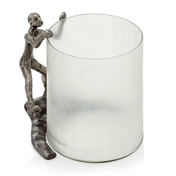 Modern Day Accents Trepador Chiseled Glass Hurricane 6613